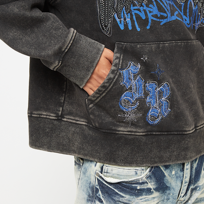 Smoke Rise Rhinestone Dystopia Hoodie cinzento 40398 4