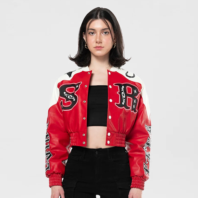 Smoke Rise Relaxed Rodeo Cropped Jacket rojo 40361 1