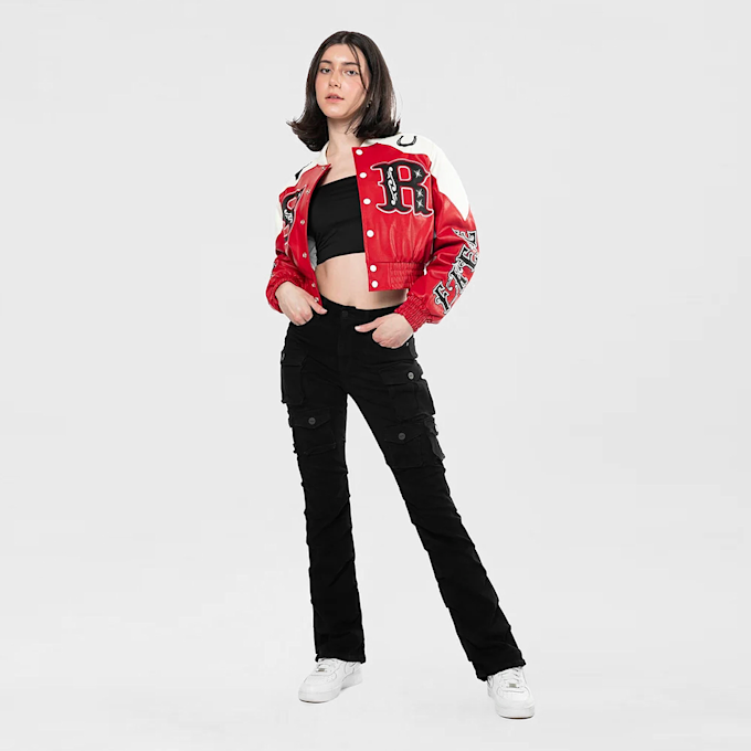 Smoke Rise Relaxed Rodeo Cropped Jacket rojo 40361 5