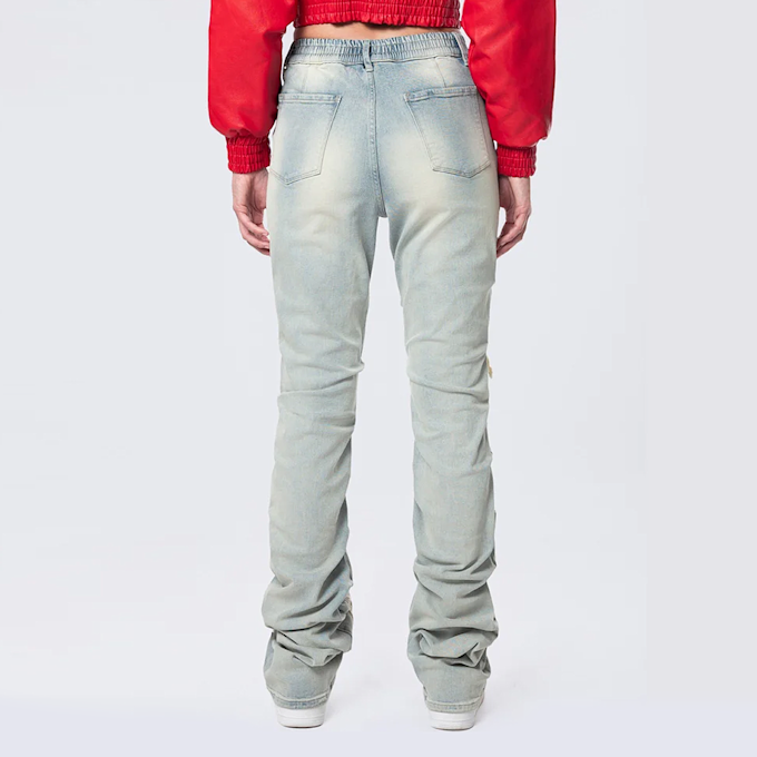 Smoke Rise High Rise Stacked Western Jeans plava 40365 3