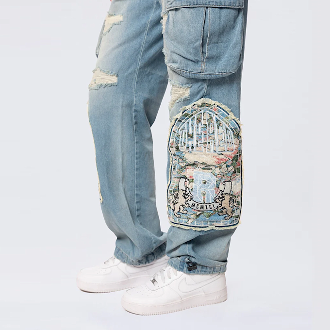 Smoke Rise Straight Tapestry Jeans azul 40362 6