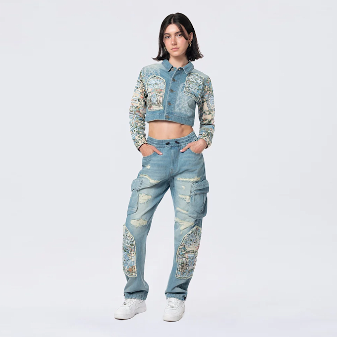 Smoke Rise Straight Tapestry Jeans azul 40362 8