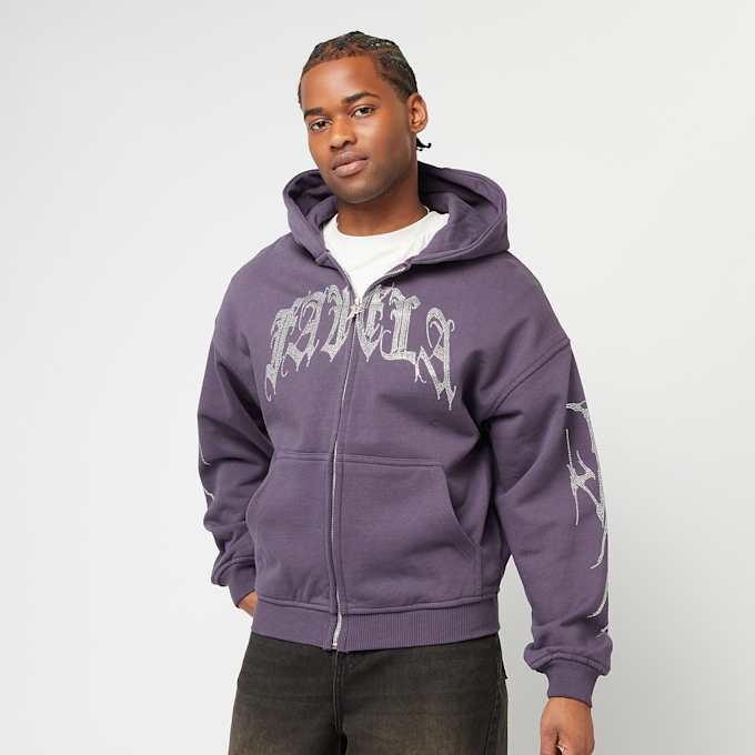 FAVELA Ribcage  Rhinestone Plum Frontzip violeta 40389 1