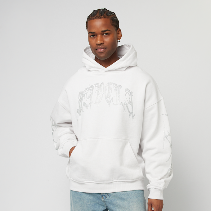 FAVELA Ribcage Rhinestone Hoodie biały 40390 1
