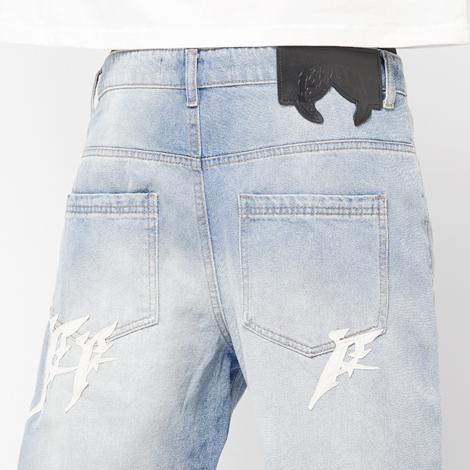 FAVELA Vegan Leather Patch Denim bleu 40392 5