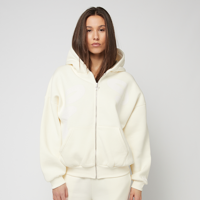 Felicious Oversized washed Zip Hoodie Creme blanc 40580 1