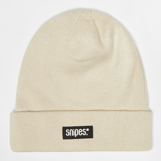 SNIPES Woven Basic Logo Beanie off white beige 40587 1