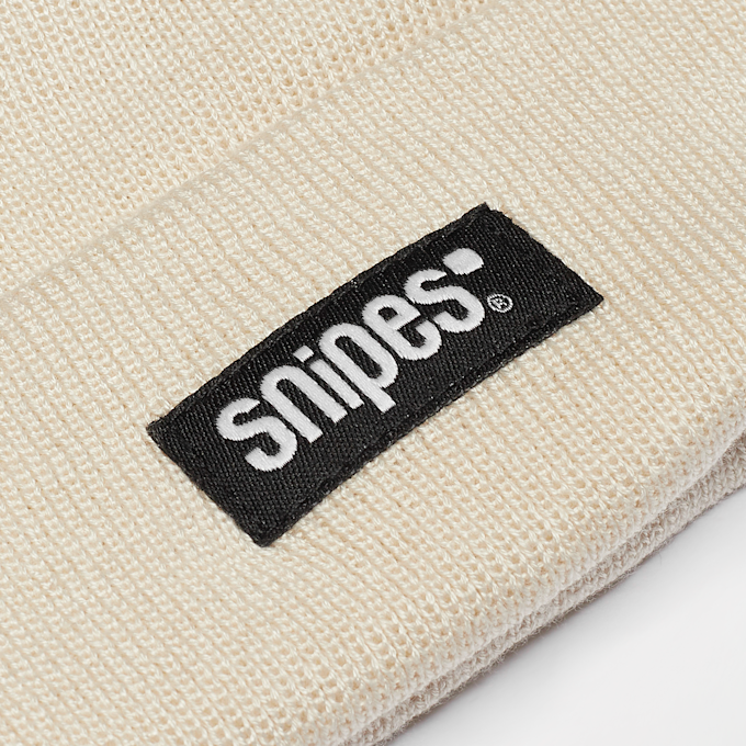 SNIPES Woven Basic Logo Beanie off white beige 40587 3