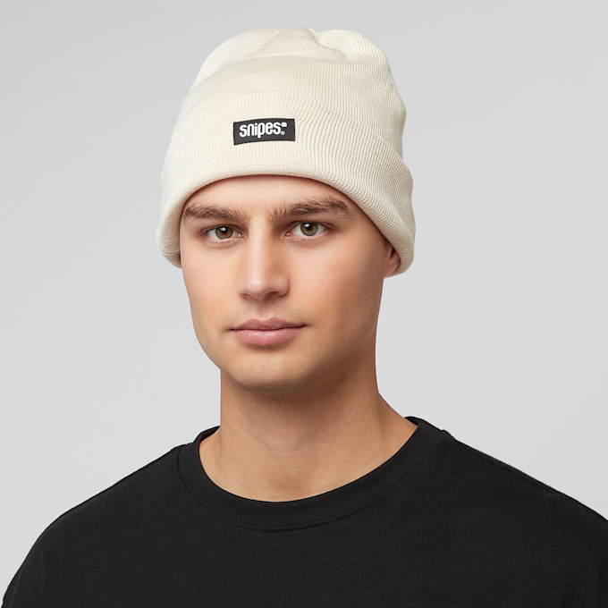 SNIPES Woven Basic Logo Beanie off white beige 40587 4