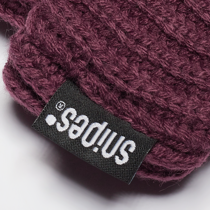 SNIPES Woven Flag Label Basic Fisherman Beanie black rojo 40604 3