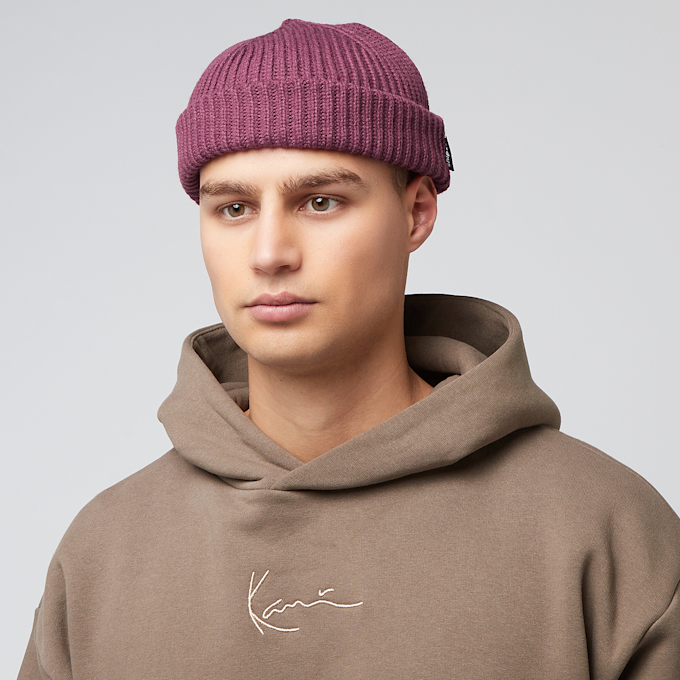 SNIPES Woven Flag Label Basic Fisherman Beanie aubergine rood 40604 4
