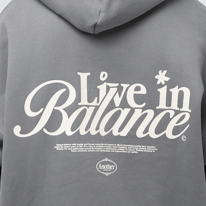 Another Cotton Lab Live in Balance Heavy Oversized Hoodie cinzento 40657 4
