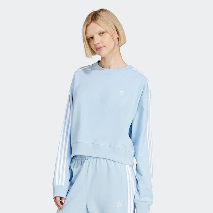 adidas Originals Sudadera cropped 3 rayas azul 41716 1