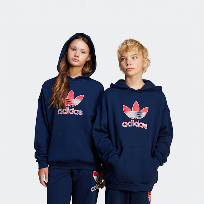 adidas Originals Oversized Kinder Hoodie met Groot Logo blauw 42045 1