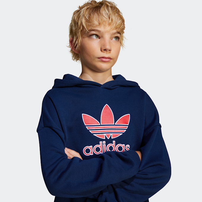 adidas Originals Oversized Kinder Hoodie met Groot Logo blauw 42045 3