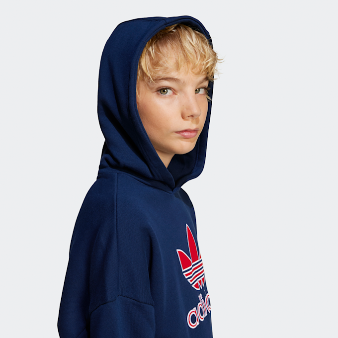 adidas Originals Oversized Kinder Hoodie met Groot Logo blauw 42045 4