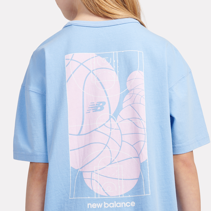 New Balance Hoops Court Graphic Tee niebieski 45242 5