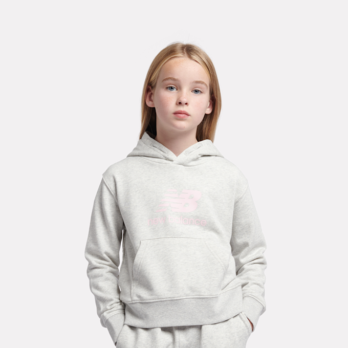 New Balance French Terry Stacked Logo Hoodie grijs 45243 1