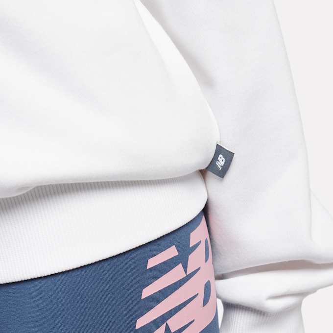 New Balance Stacked Floral Back Graphic French Terry Crew blanc 45244 5