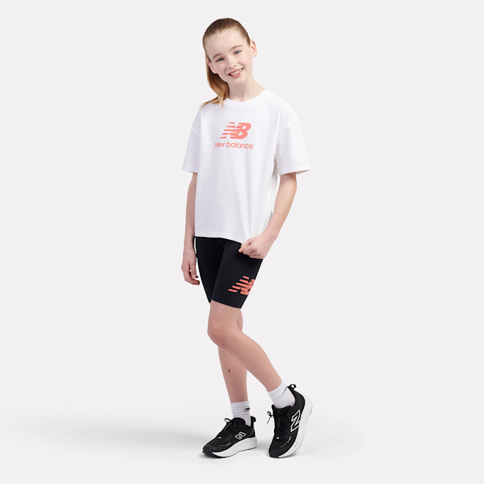 New Balance Stacked Logo Tee And Cycle Short Set czarny 45252 1