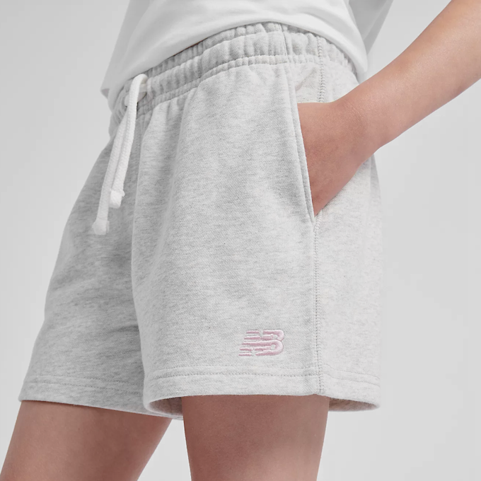 New Balance French Terry Small Logo Shorts grijs 45253 3