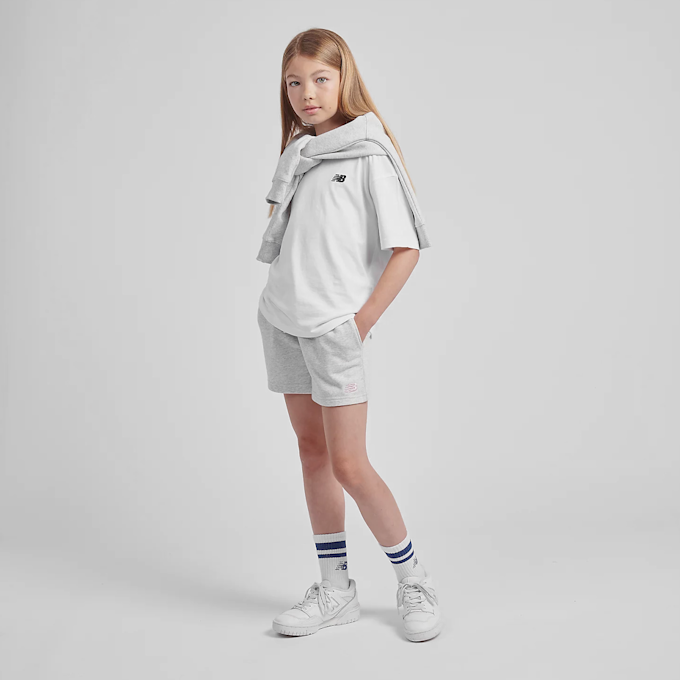 New Balance French Terry Small Logo Shorts grijs 45253 4