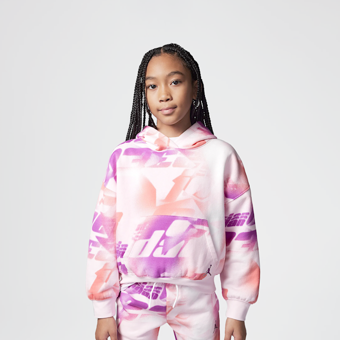 Jordan Triple Team All Over Print Hoodie lichtroze 42920 1