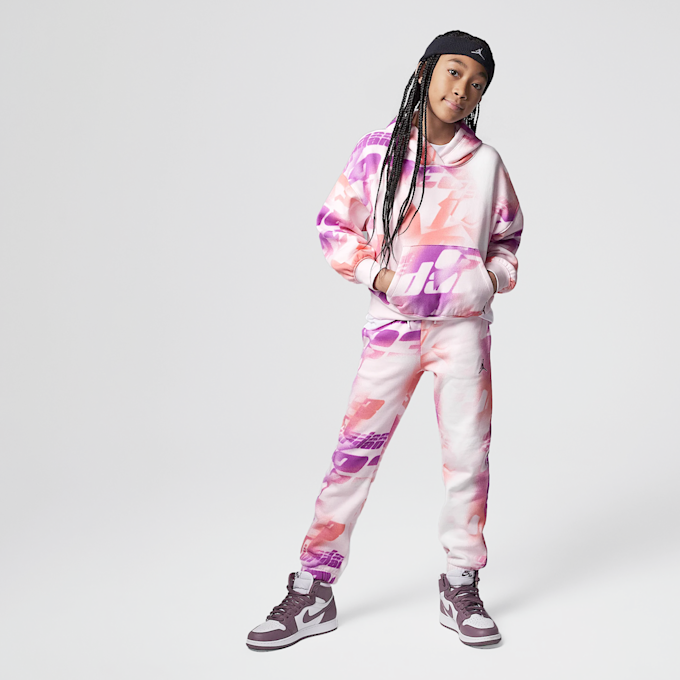 Jordan Triple Team All Over Print Hoodie lichtroze 42920 6