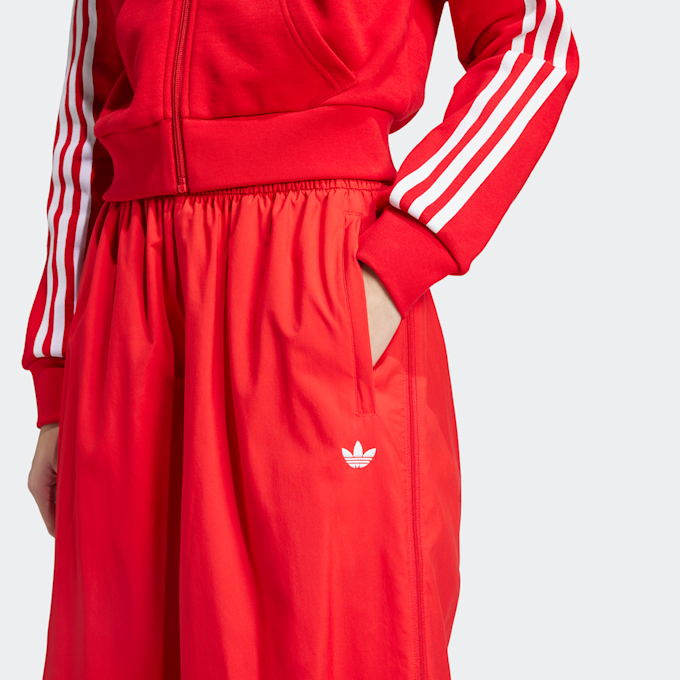 adidas Originals Pantaloni Wide-Leg Intrecciati a 3 Strisce rosso 42962 3
