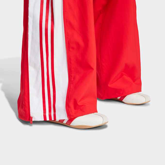 adidas Originals Pantaloni Wide-Leg Intrecciati a 3 Strisce rosso 42962 4