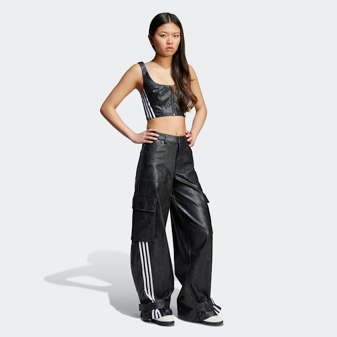 adidas Originals Kunstlederhose Wide Leg schwarz 42964 5