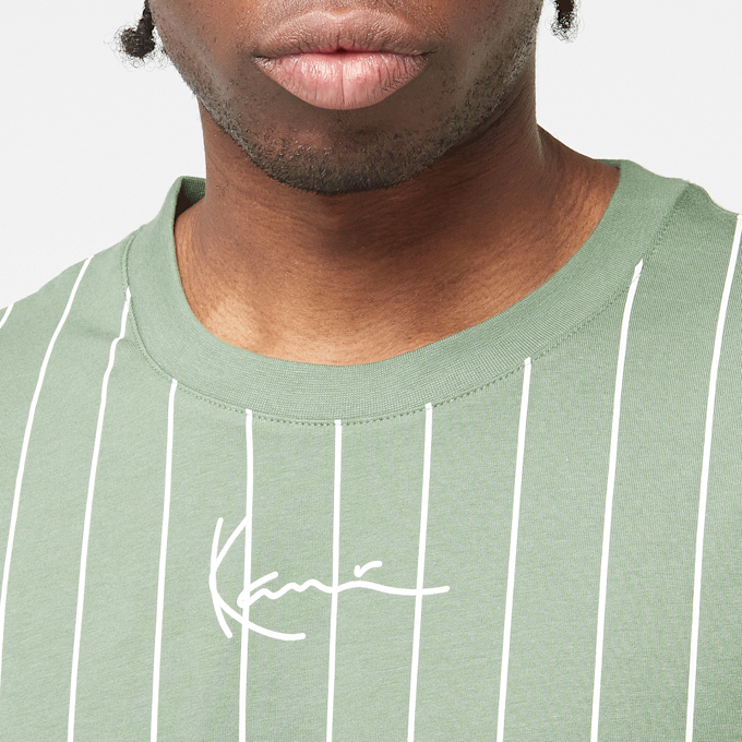 Karl Kani SIGNATURE PINSTRIPE TEE green/white verde 44835 3