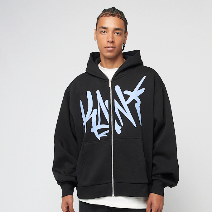 Karl Kani WOVEN SIGNATURE KANI TAG ZIP HOODIE black/light blue czarny 44844 1