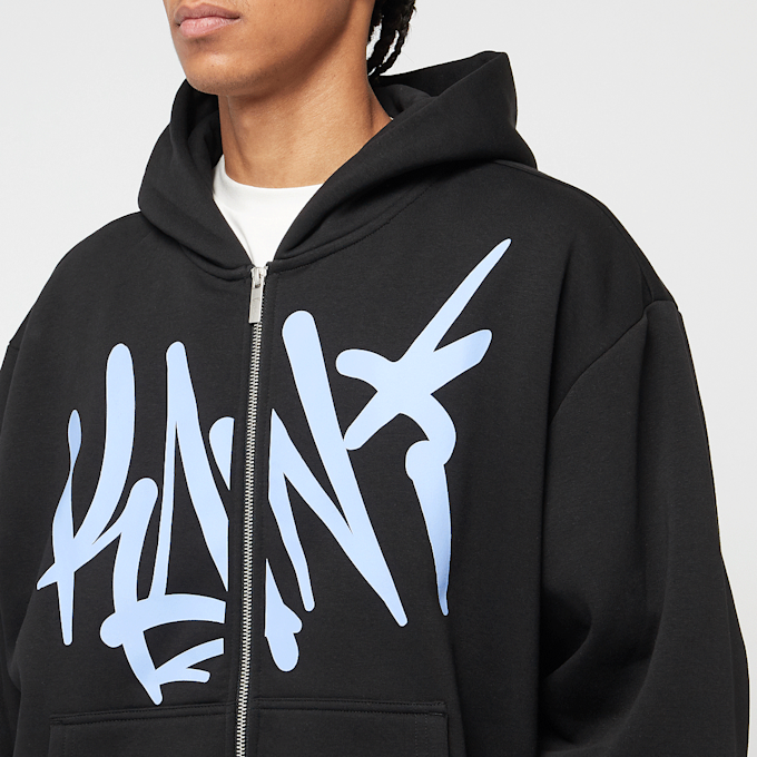 Karl Kani WOVEN SIGNATURE KANI TAG ZIP HOODIE black/light blue czarny 44844 3