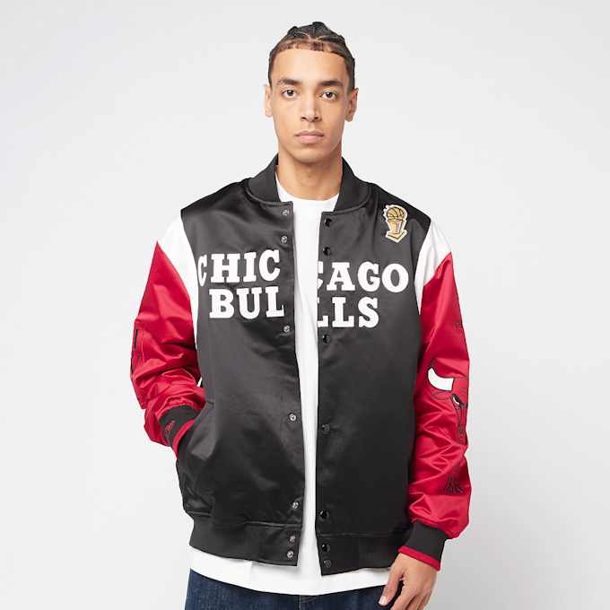 Mitchell & Ness NBA Team Origins Satin Jacket Vintage Logo Chicago Bulls nero 44930 1