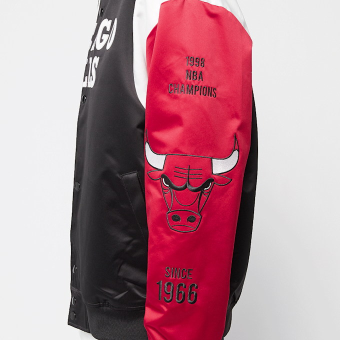Mitchell & Ness NBA Team Origins Satin Jacket Vintage Logo Chicago Bulls nero 44930 3
