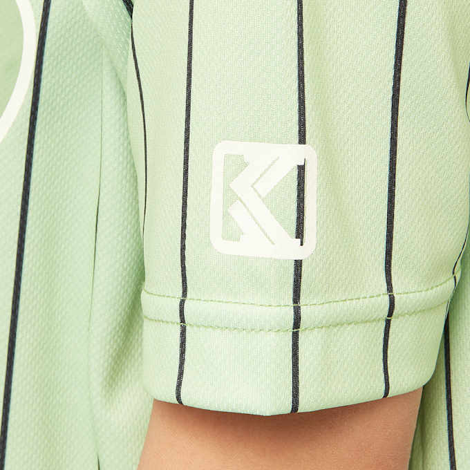 Karl Kani Varsity Heart Pinstripe Baseball Shirt light green/off white verde 44937 4