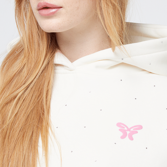 Felicious Rhinestones Hoodie weiß 45023 3
