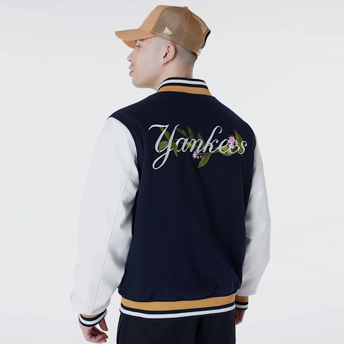 New Era MLB Floral Varsity Jacket New York Yankees blauw 45531 2