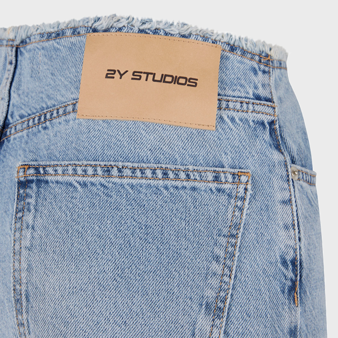 2Y STUDIOS Ria Open Hem Low Waist Baggy Jeans blu 45651 4