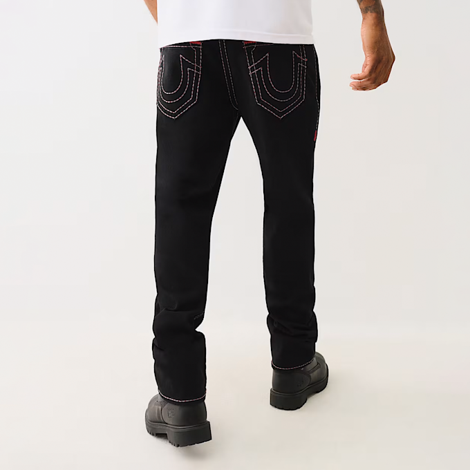 True Religion Ricky Super T Pick Stitch Straight Jeans noir 46965 2