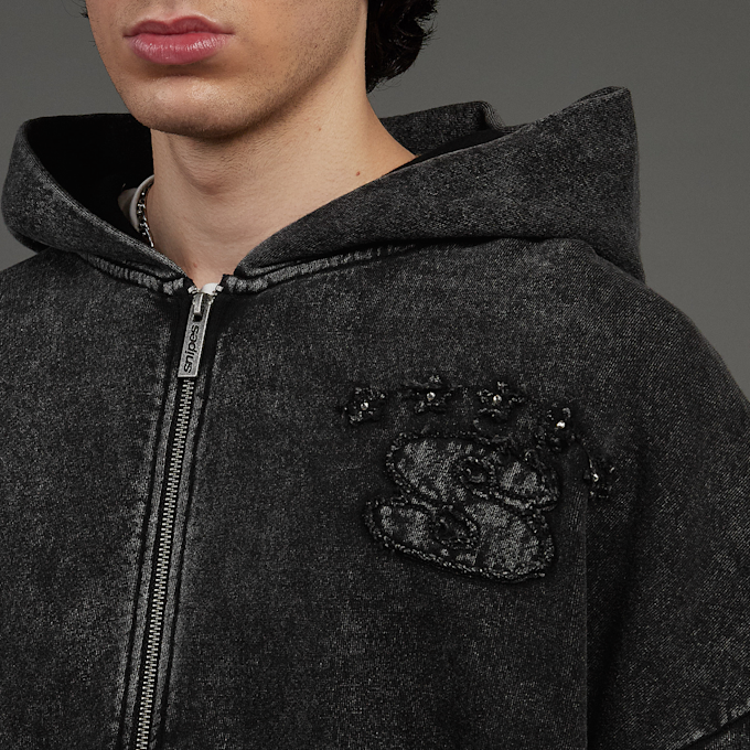 SNIPES S Emblem Inside Out Oversized Zip Hoodie noir 45909 3
