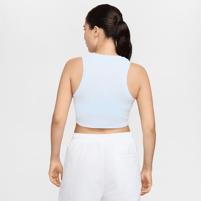 Nike Sportswear Essential Rib Crop Tank Top blauw 46505 2