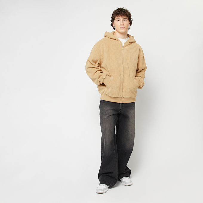 Urban Classics Jaquard Velvet Zip-Hoody beige 46785 4