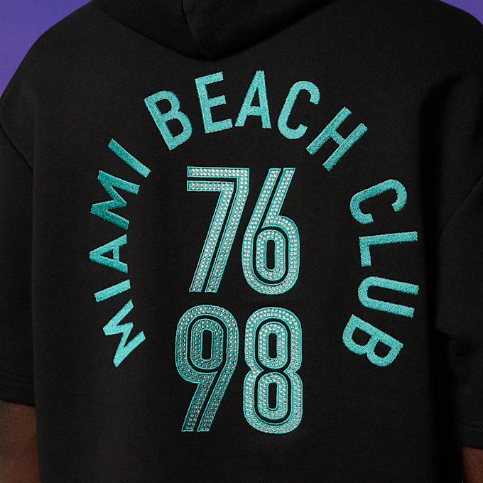 MCM x SNIPES Miami Club Half Sleeve Hoodie zwart 47059 5