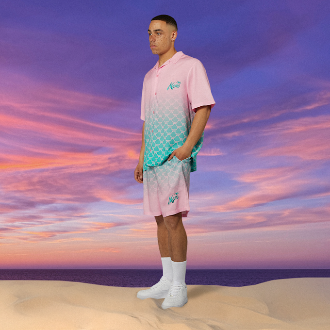 MCM x SNIPES Gradient Resort Shirt lichtroze 47068 5
