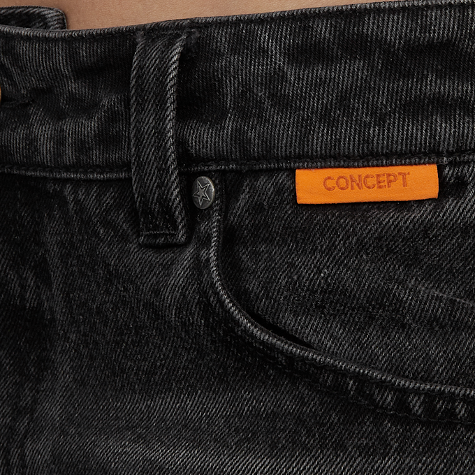 SNIPES S Cube Inside Out Baggy Denim Shorts preto 47091 4
