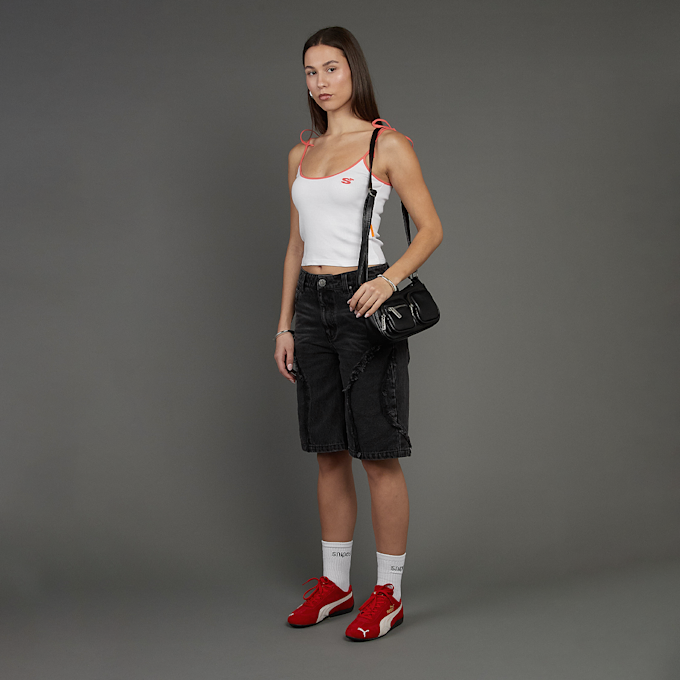SNIPES S Cube Inside Out Baggy Denim Shorts preto 47091 7