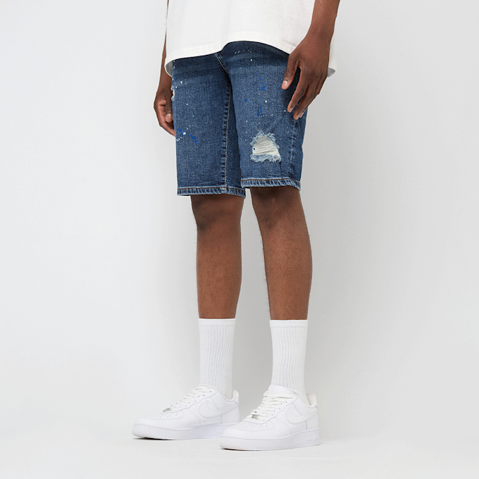2Y STUDIOS Leonardo Ripped Slim Fit Shorts blauw 47103 1