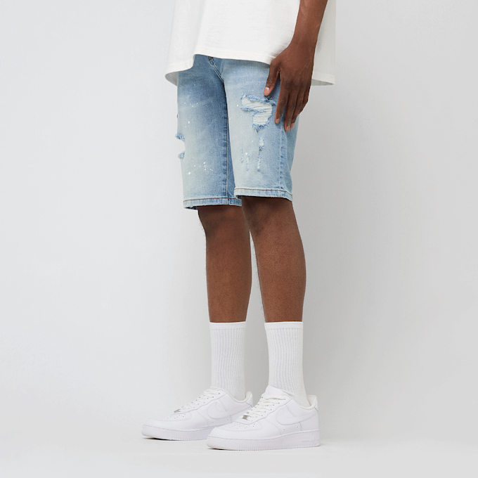 2Y STUDIOS Victor Ripped Slim Fit Shorts blauw 47094 1